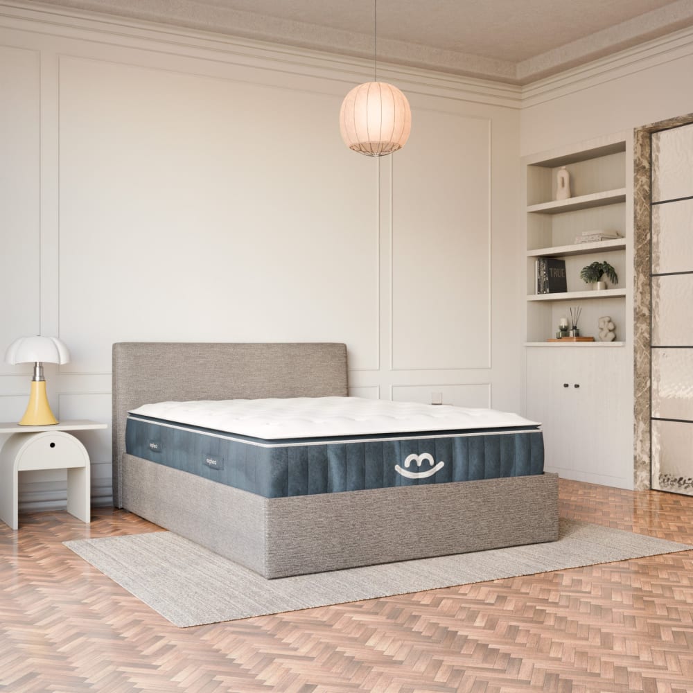 Pack Lit Coffre Anthracite Et Matelas 140x190cm - Célia & Victoria - Morphea