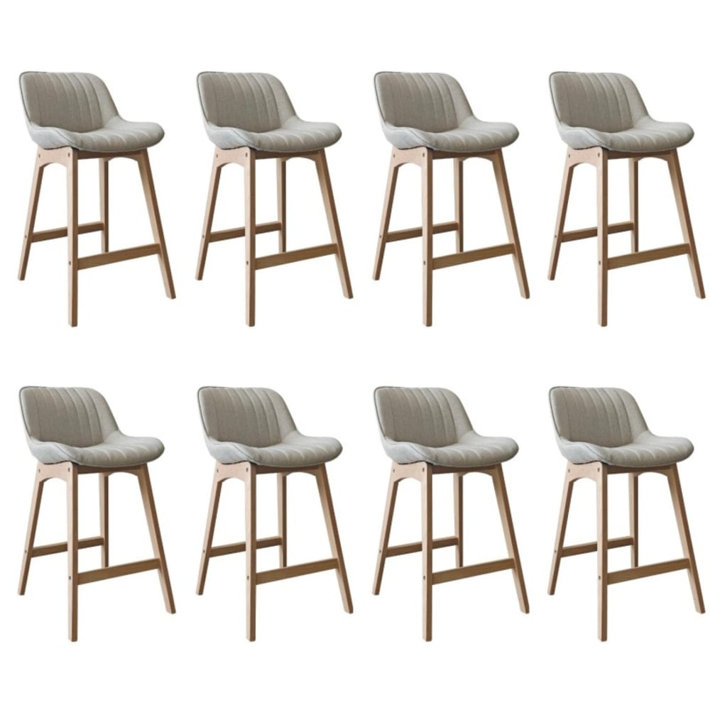 Lot de chaises MELLOW d'îlot et bar en chêne et assise tissu 65cm