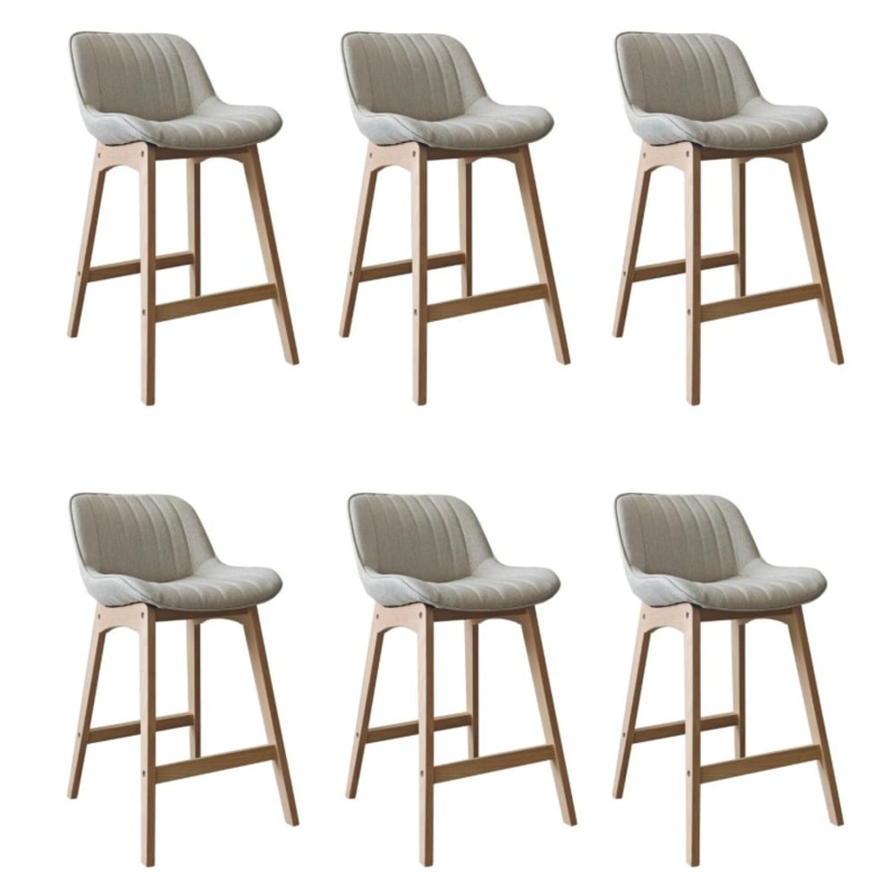 Lot de chaises MELLOW d'îlot et bar en chêne et assise tissu 65cm