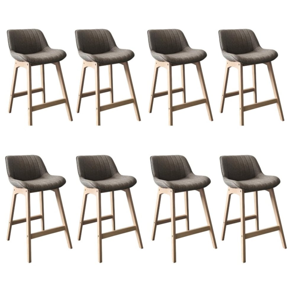 Lot de chaises MELLOW d'îlot et bar en chêne et assise tissu 65cm