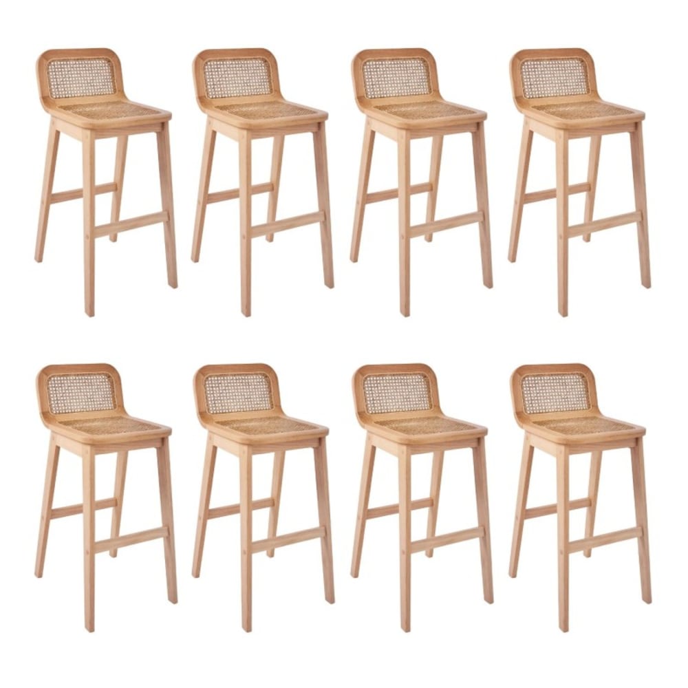 Lot de chaises SANA d'îlot et bar en chêne et assise cannage 65cm