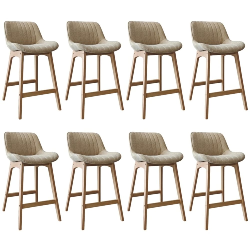 Lot de chaises NORDEN de bar en chêne et tissu velours côtelé H65cm