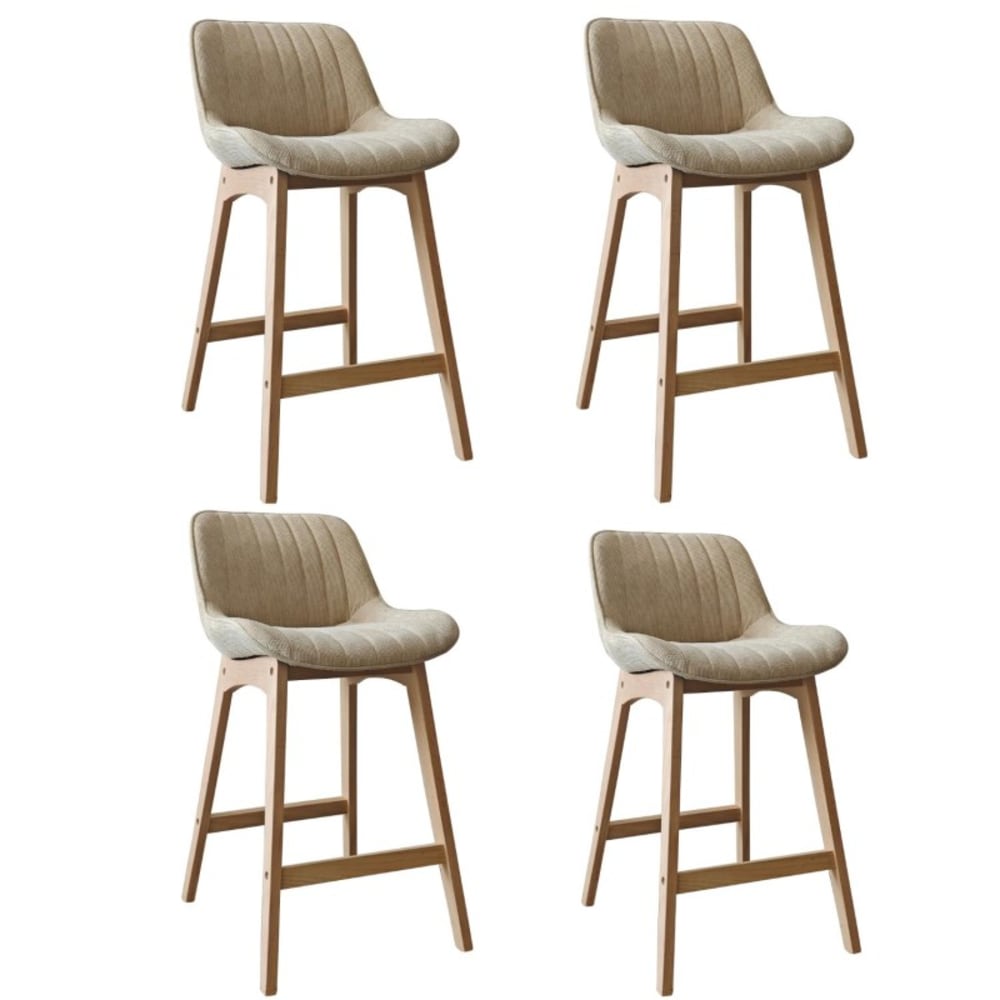 Lot de chaises NORDEN de bar en chêne et tissu velours côtelé H65cm