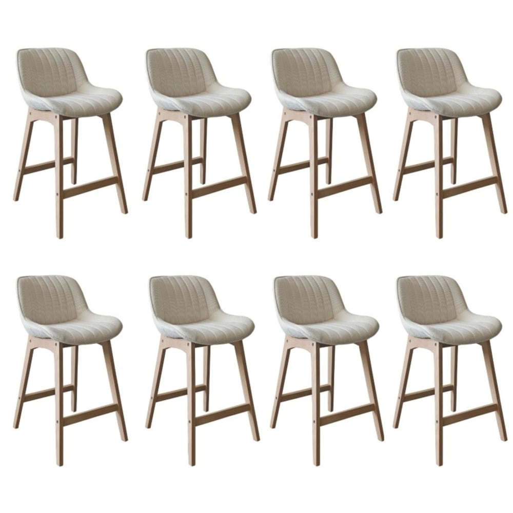 Lot de chaises NORDEN de bar en chêne et tissu velours côtelé H65cm
