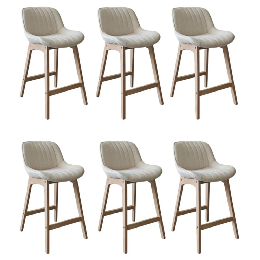 Lot de chaises NORDEN de bar en chêne et tissu velours côtelé H65cm