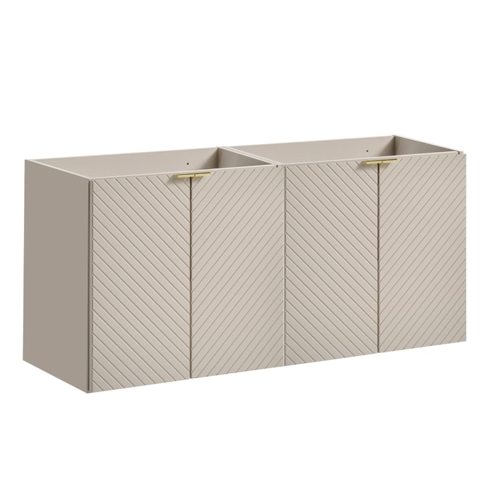 Meuble sous-vasque 120cm 4 portes panneaux mélaminé et mdf beige