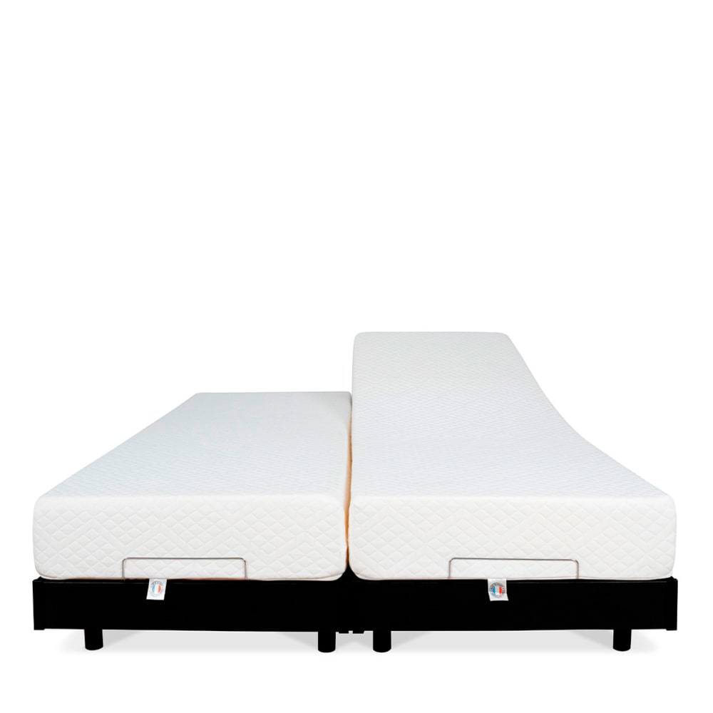 Ensemble Duo relaxation Flex - 2 matelas mémoire de forme + 2 sommiers électriques - 2x80x200 cm