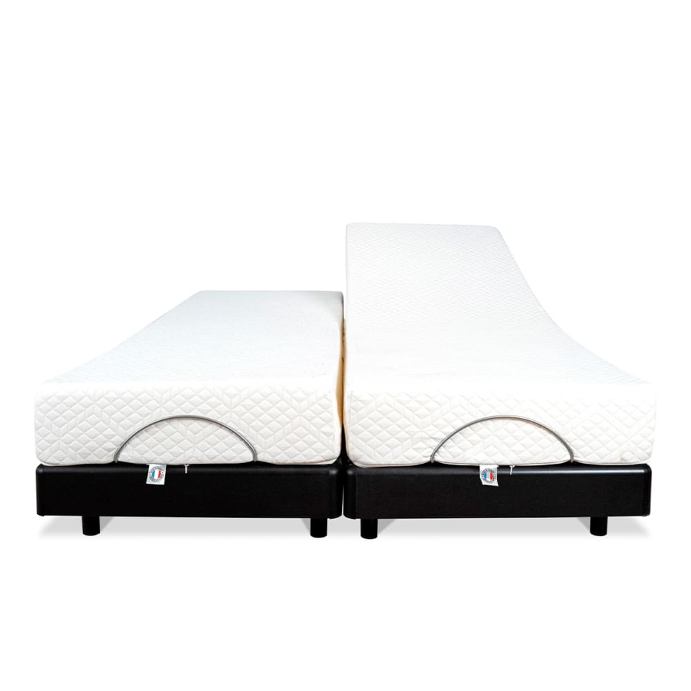 Ensemble Duo relaxation SuperFlex - 2 matelas mémoire de forme + 2 sommiers électriques - 2x80x200cm