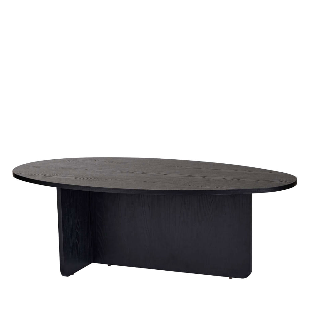 Table basse organique en bois 120x65cm - noir