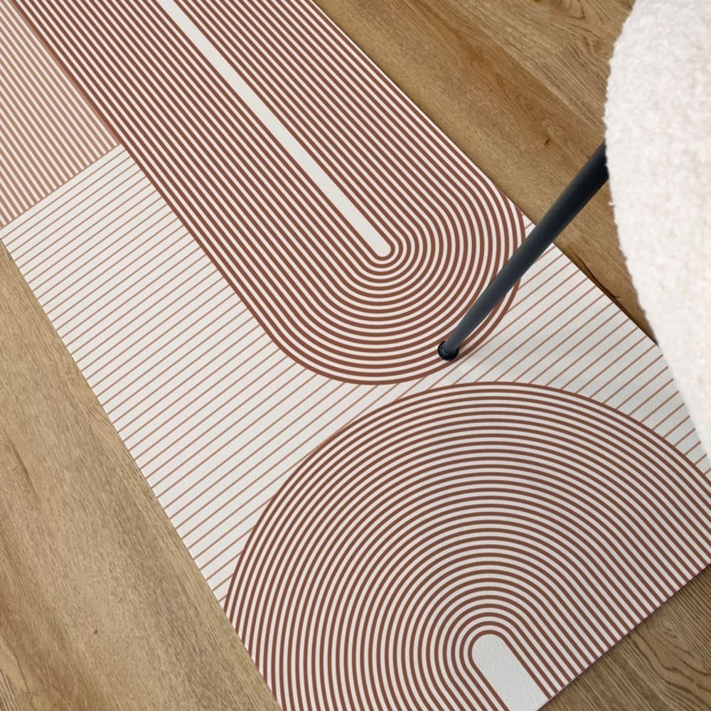 Tapis antidérapant - Géométrique - vinyle - int./ext. - Rouge - 120x200cm