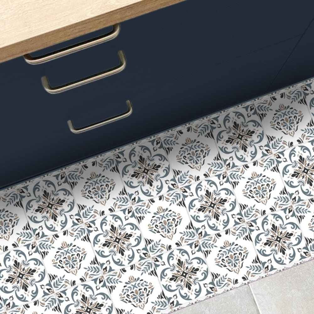 Tapis antidérapant - Agathe - vinyle - int./ext. - Multicolore - 120x200cm