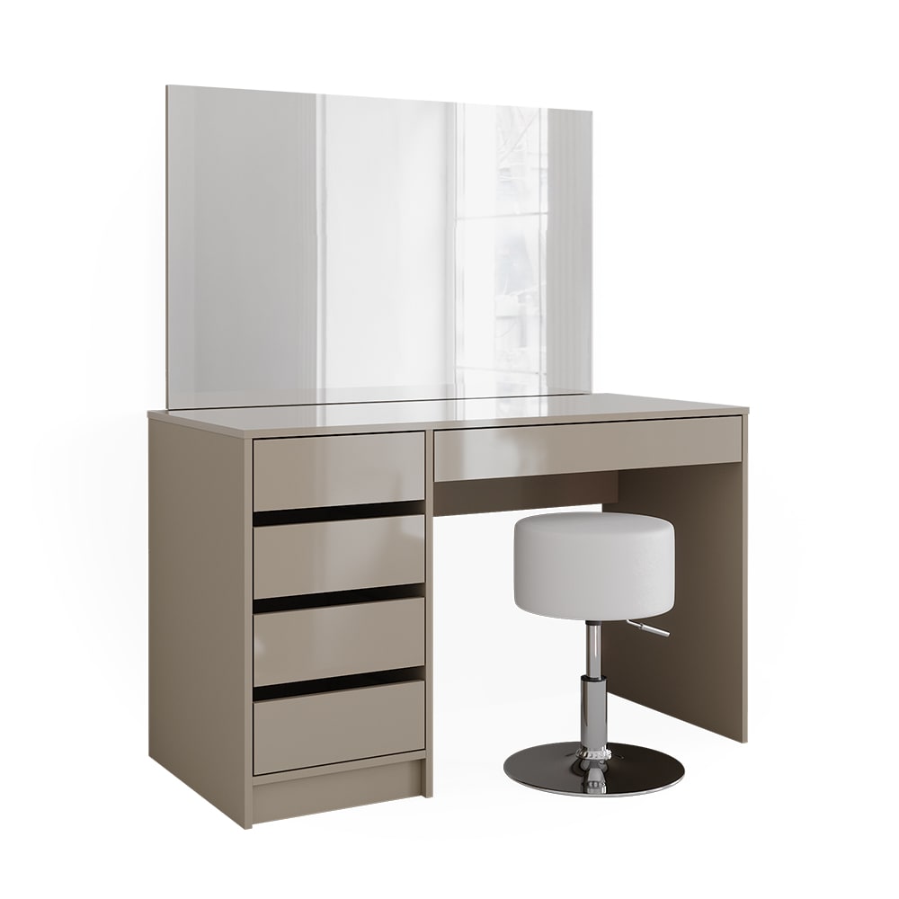 Vicco Coiffeuse Grège 120cm avec miroir et tabouret