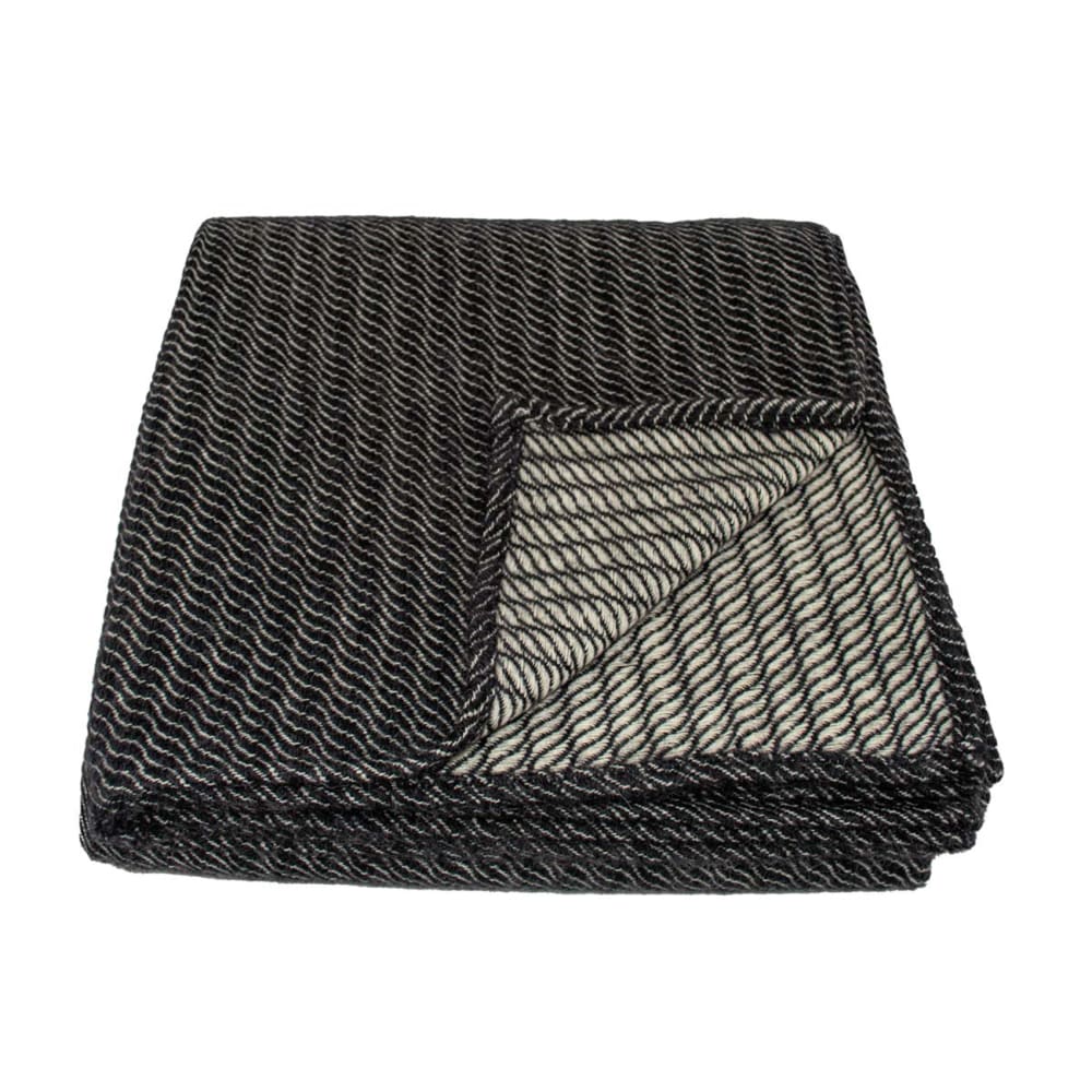 Plaid laine 100% (120x180 cm - Gris anthracite)