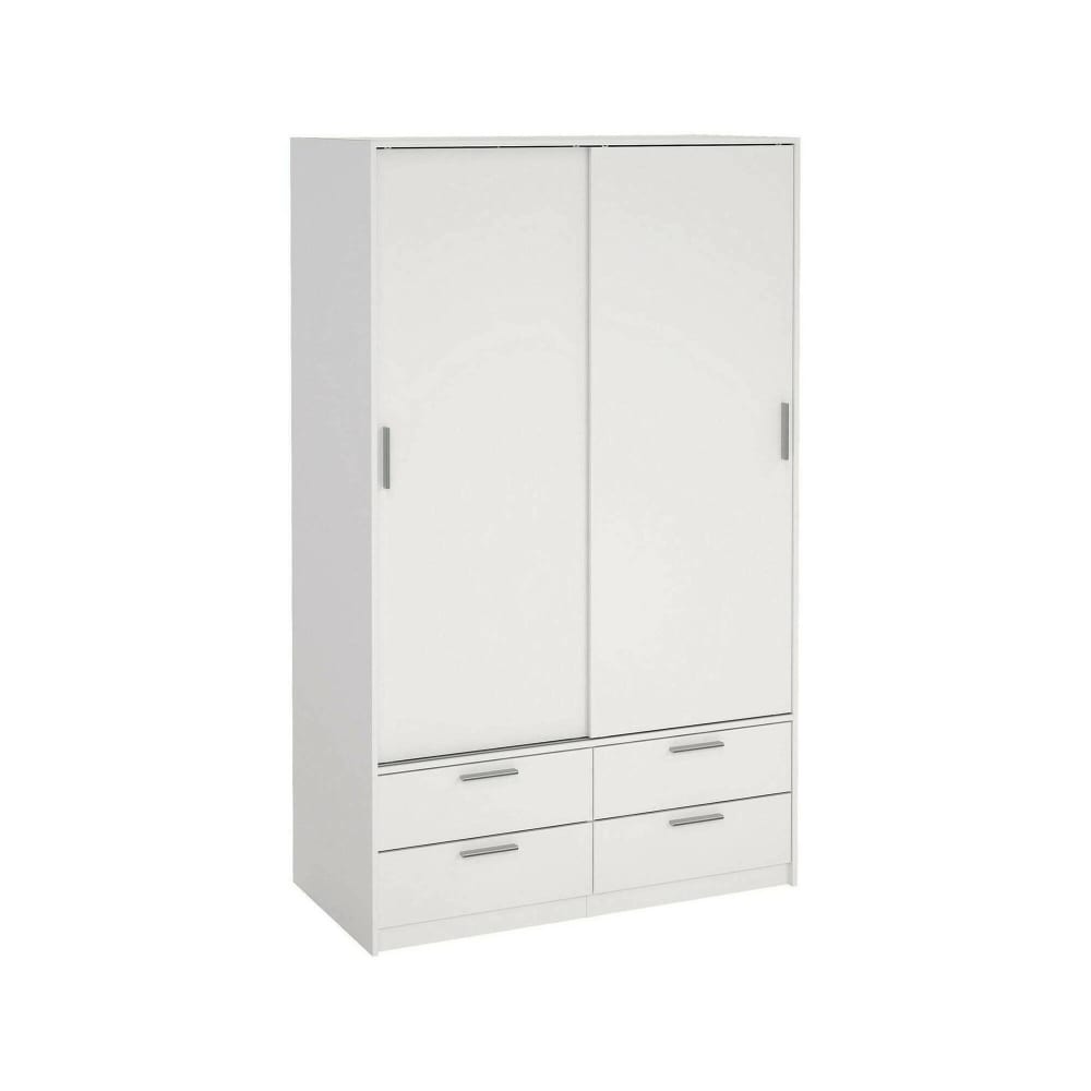 Garde-robe 2 portes Frediana, Meubles de chambre, Penderie de plain-pied, Placard à vêtements, 121x60 h200 cm, Blanc