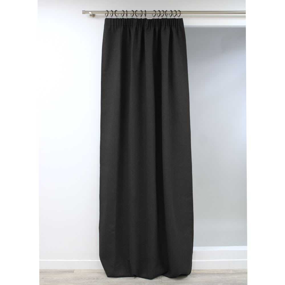 Rideau Occultant Total Effet Lin Galon fronceur Gris MC713 130L x 260H