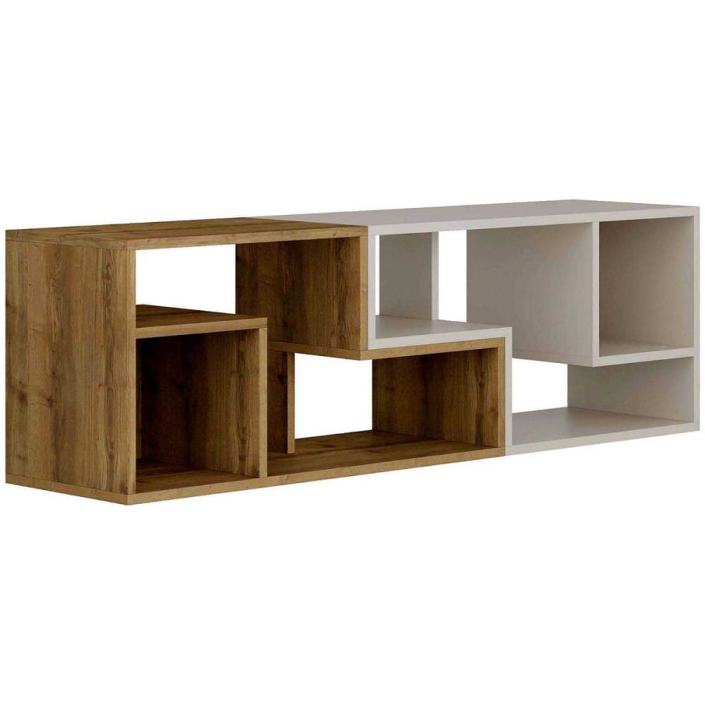 Meuble tv en agglomeré glis marron, beige