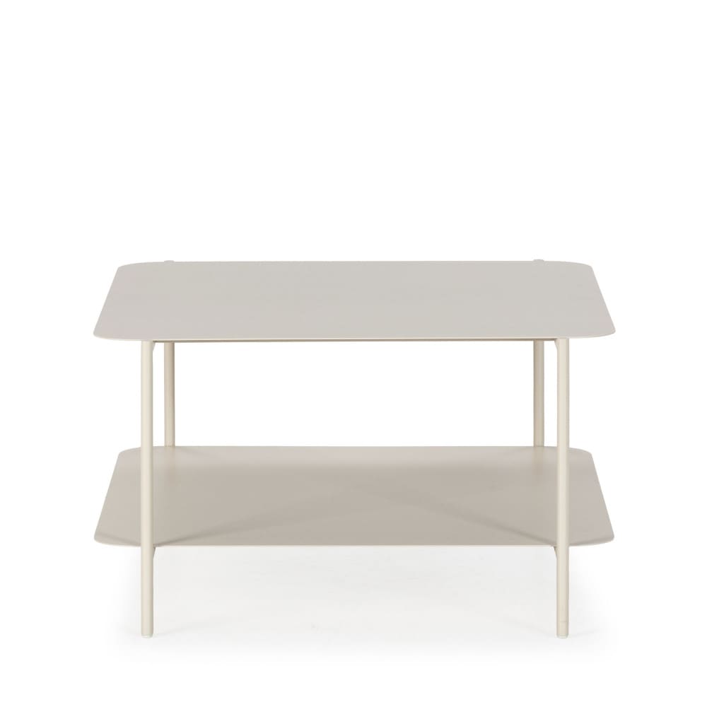 Judith - Table basse en métal à double plateau - Beige