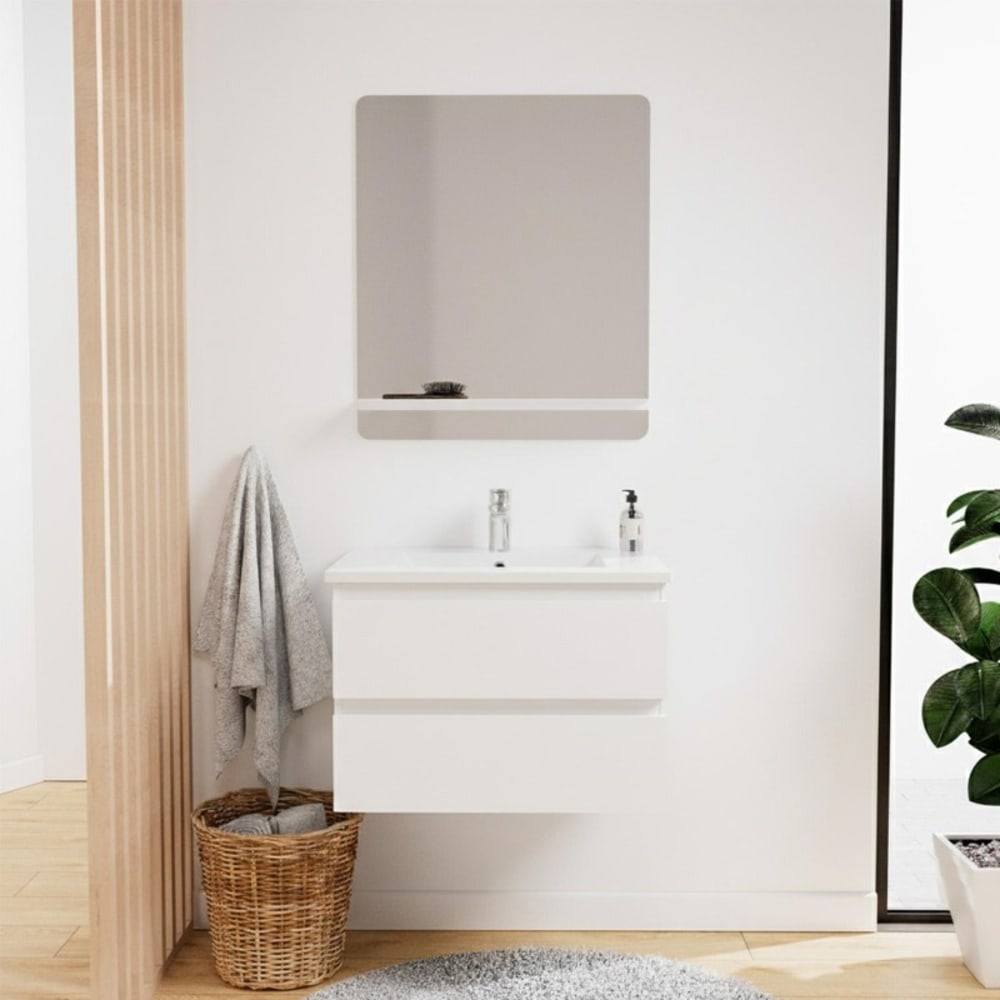 Ensemble meuble simple vasque SORRENTO 60 cm + robinet + miroir