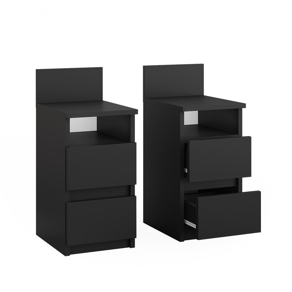 Vicco Table de nuit Noir 25x59.1cm Lot de 2