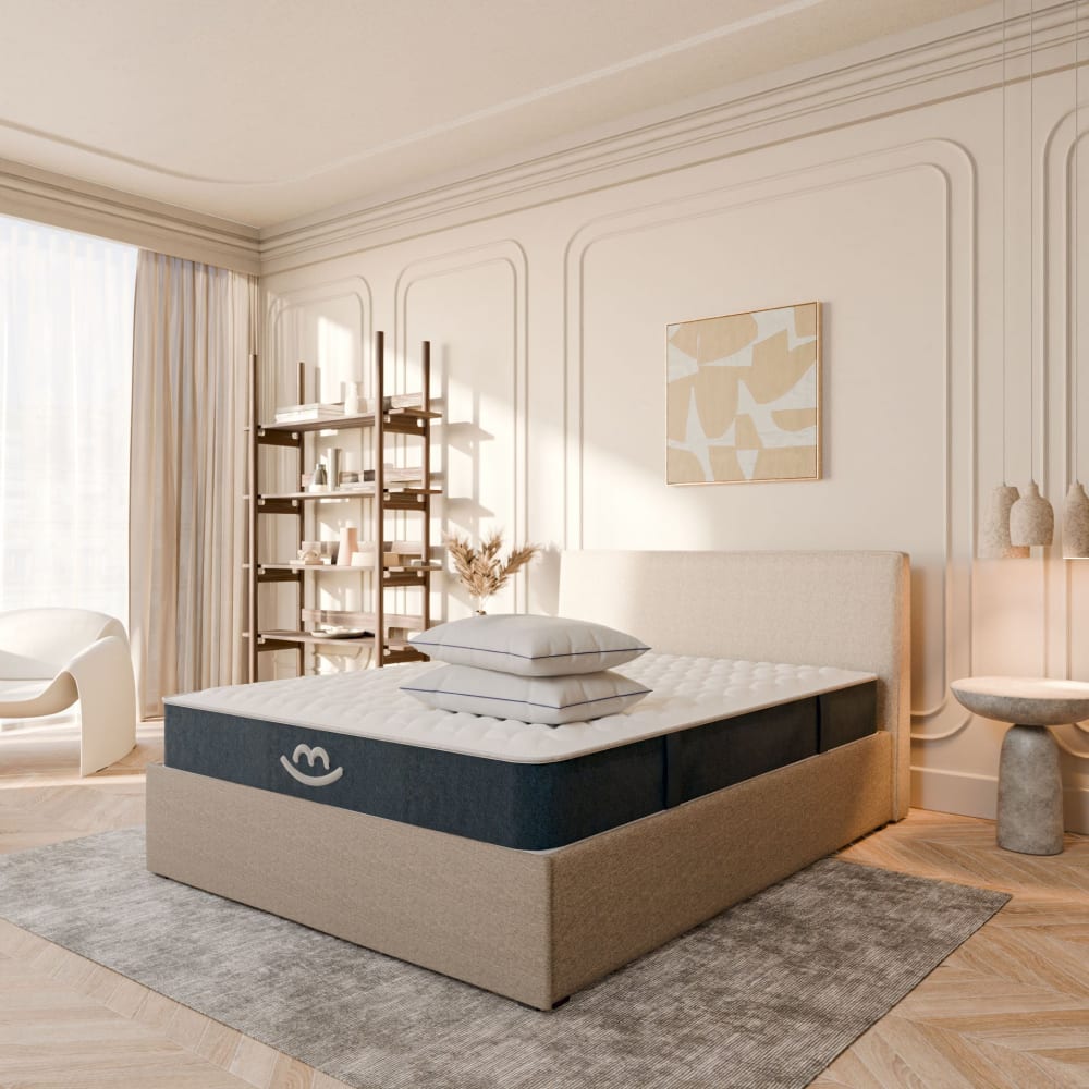 Matelas hybride et oreillers moelleux 140x200cm épais 22cm
