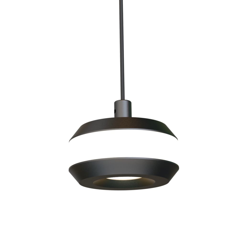 Suspension LED dimmable cylindre noir hauteur réglable design minimaliste - Rive