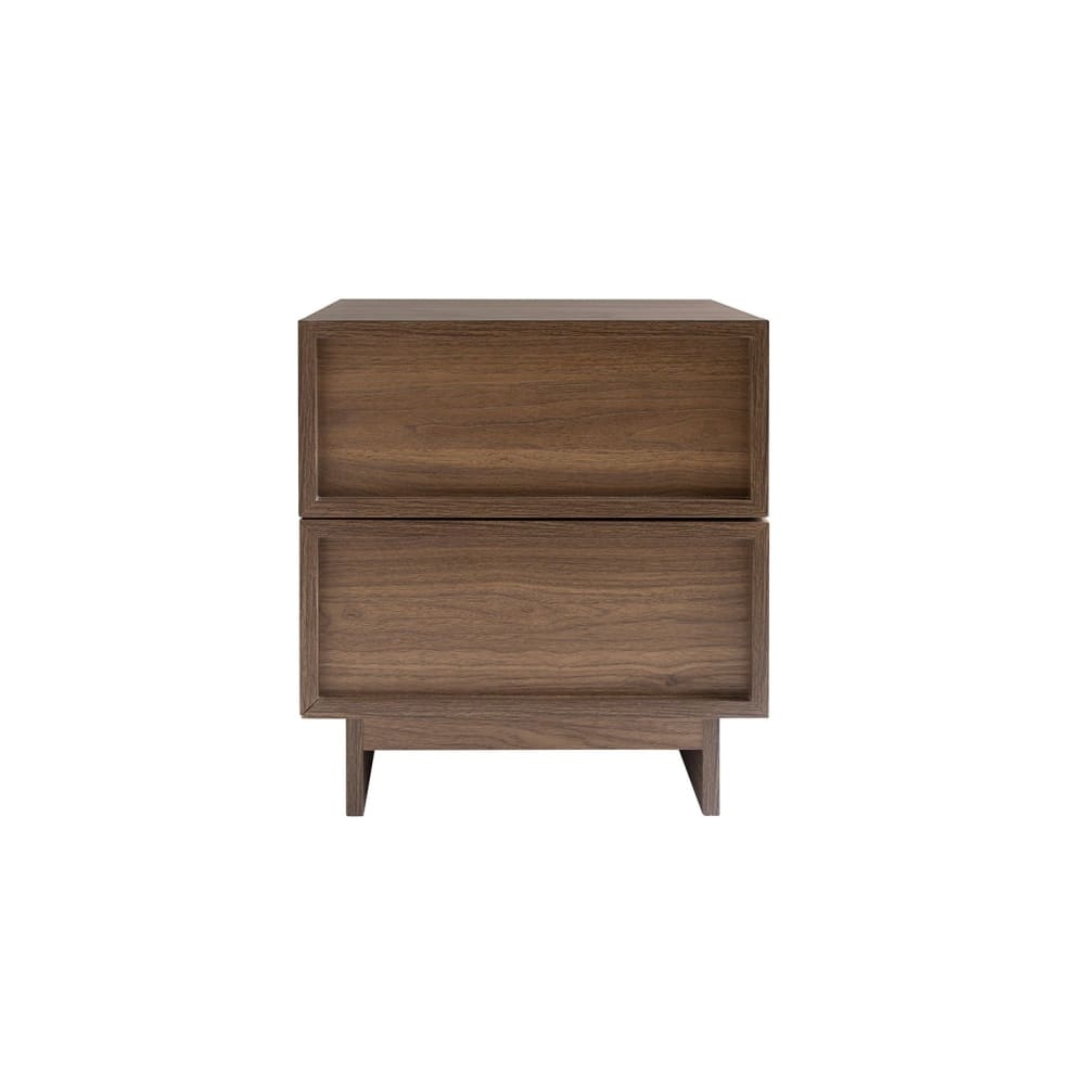 Table de chevet en bois foncé 2 tiroirs 40 x 38,5 x 45 cm