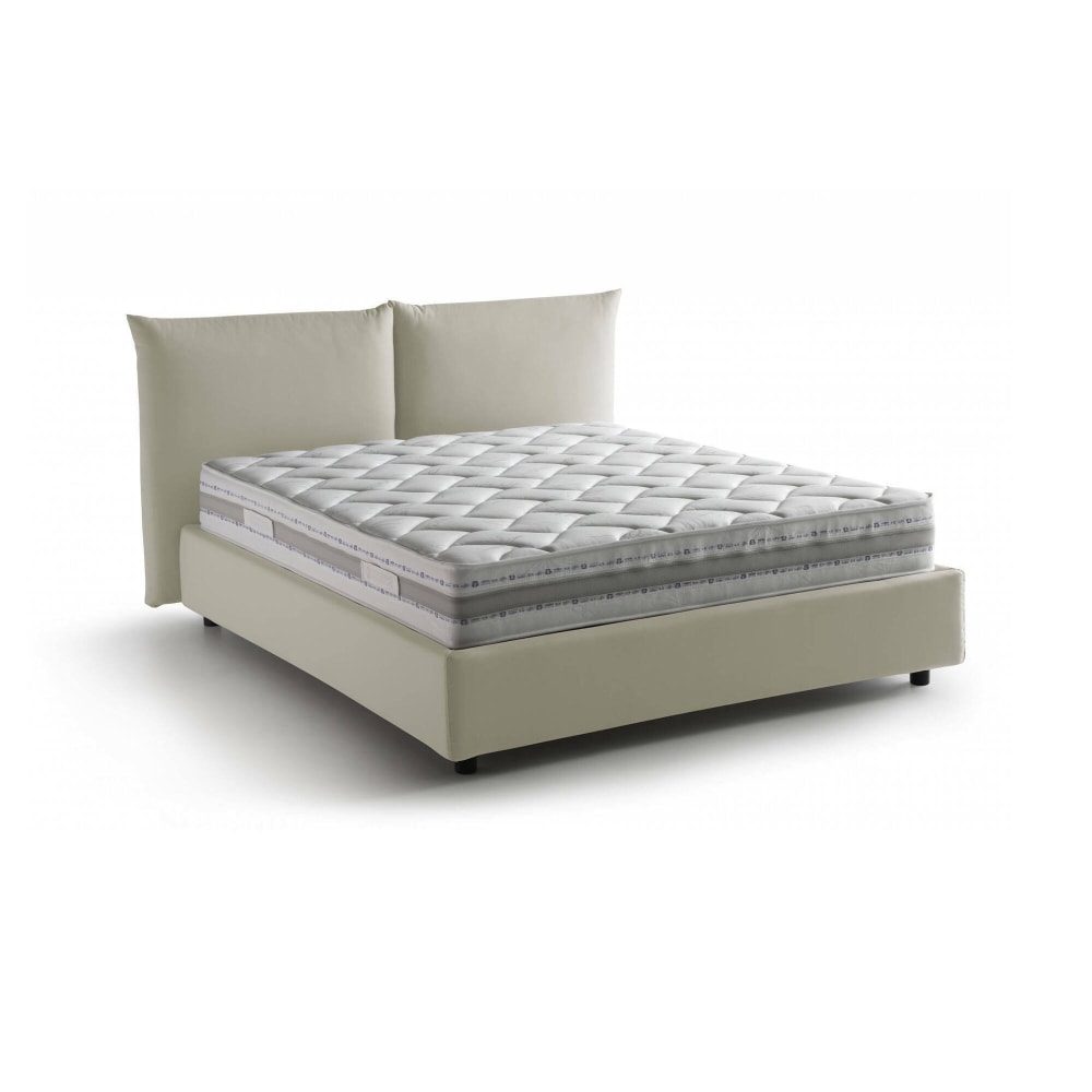 Lit Double Arcole, Matelas Inclus Beige