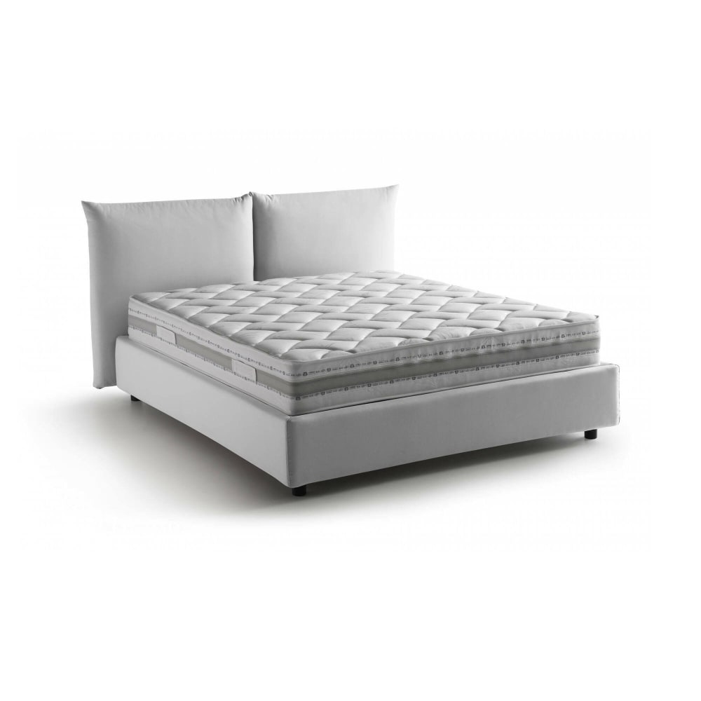 Lit Double Arcole, Matelas Inclus Blanc