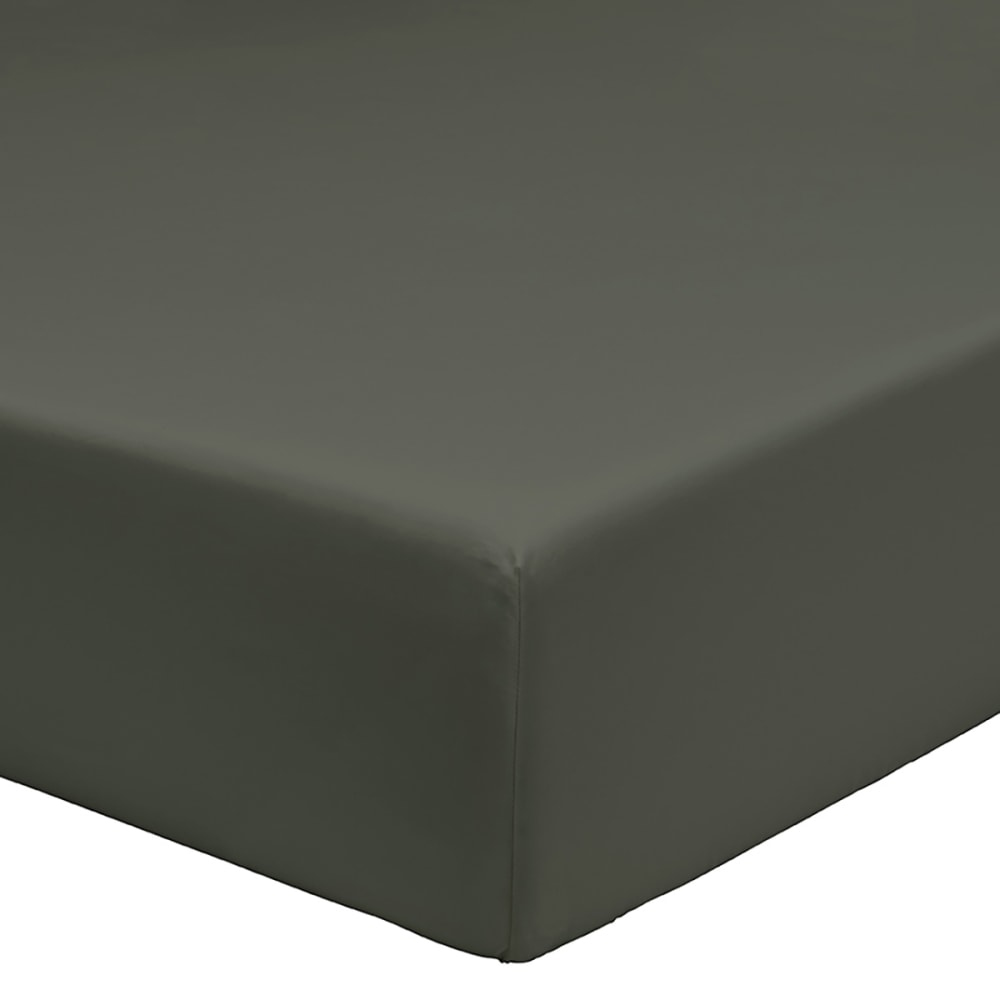 Drap Housse Uni En Percale De Coton Bio, Bonnet De 35cm, Les Essentiels - 160 X 200 Cm - Vert Foncé