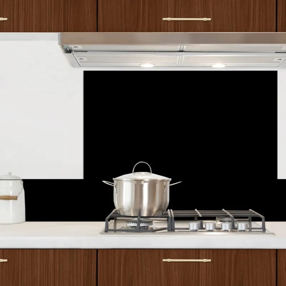 Crédence cuisine en aluminium - essentiel noir - 300x20 cm (en 3 bandeaux)