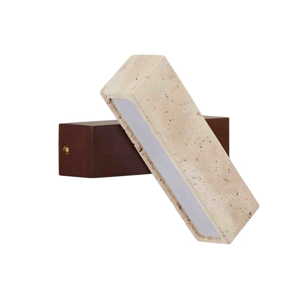 Applique LED orientable en bois et pierre claire naturelle - Varelli