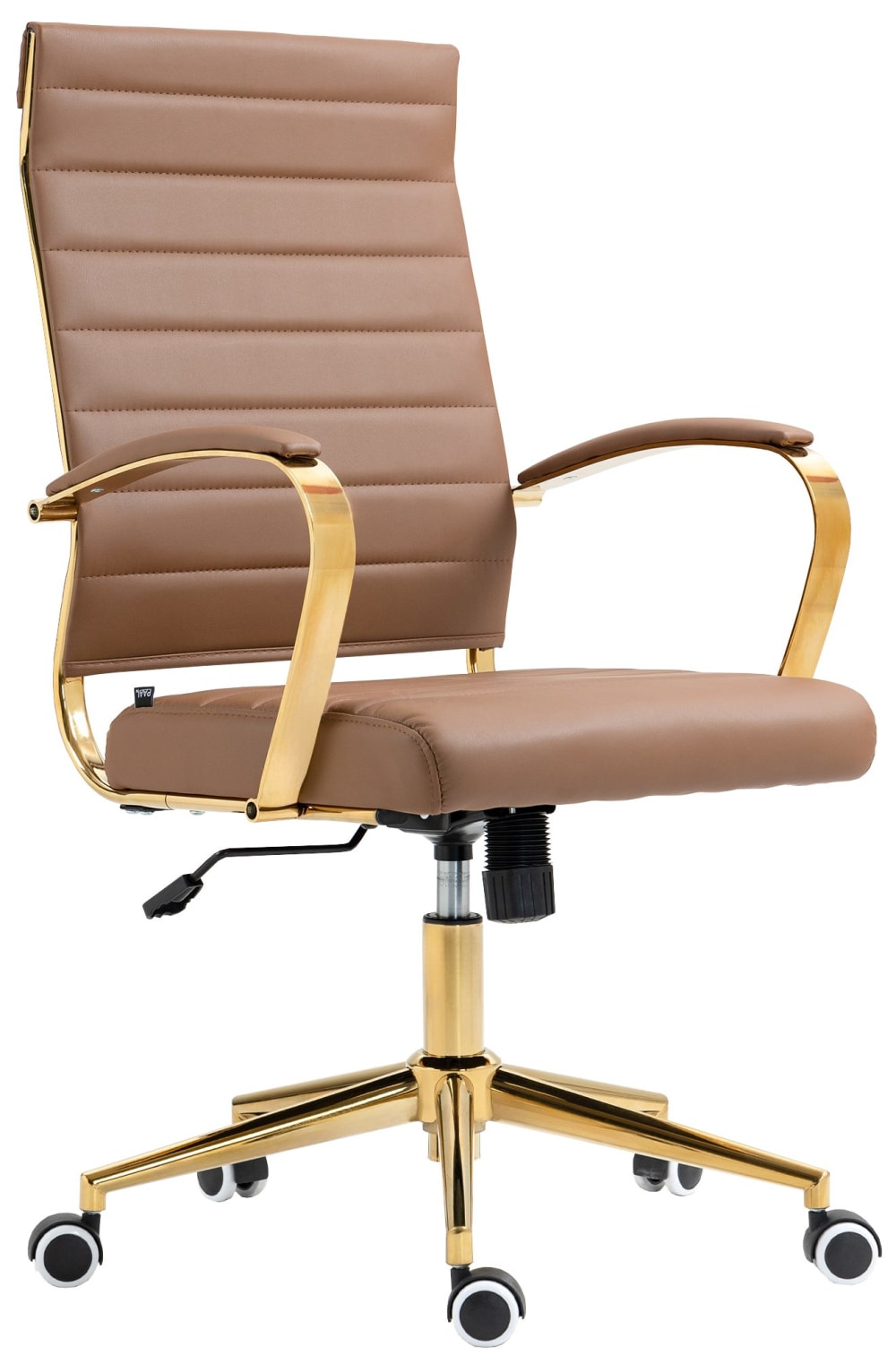 Chaise De Bureau En Simili Cuir Havane Marron Clair