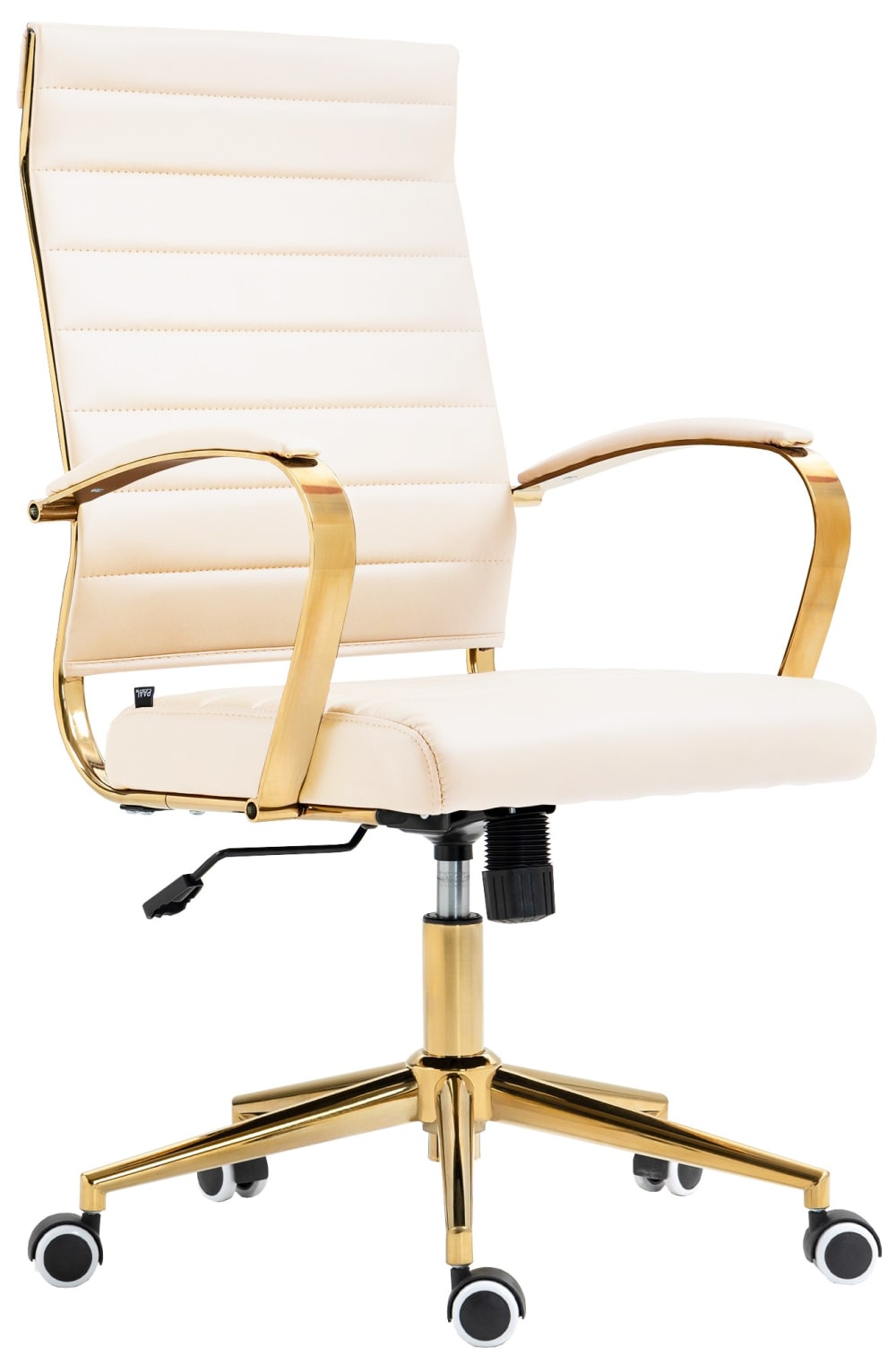 Chaise De Bureau En Simili Cuir Havane Crème