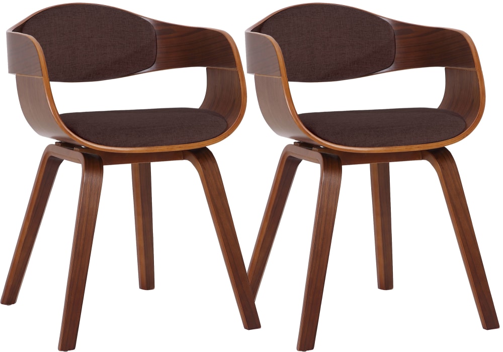 Lot De 2 Chaises Kingston Tissu Noyer/marron