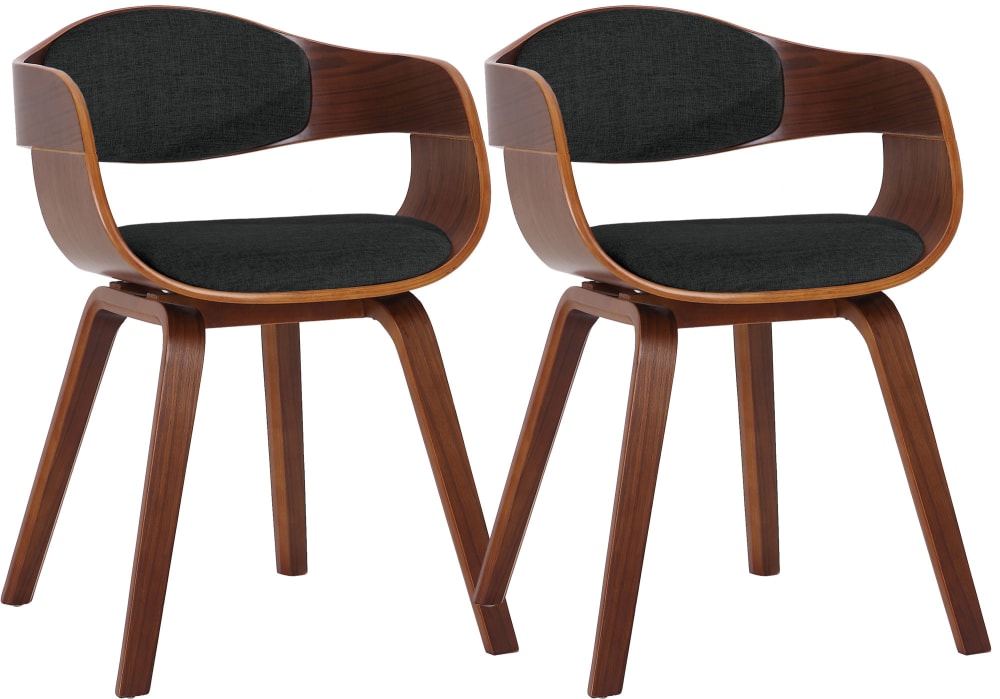Lot De 2 Chaises Kingston Tissu Noyer/noir