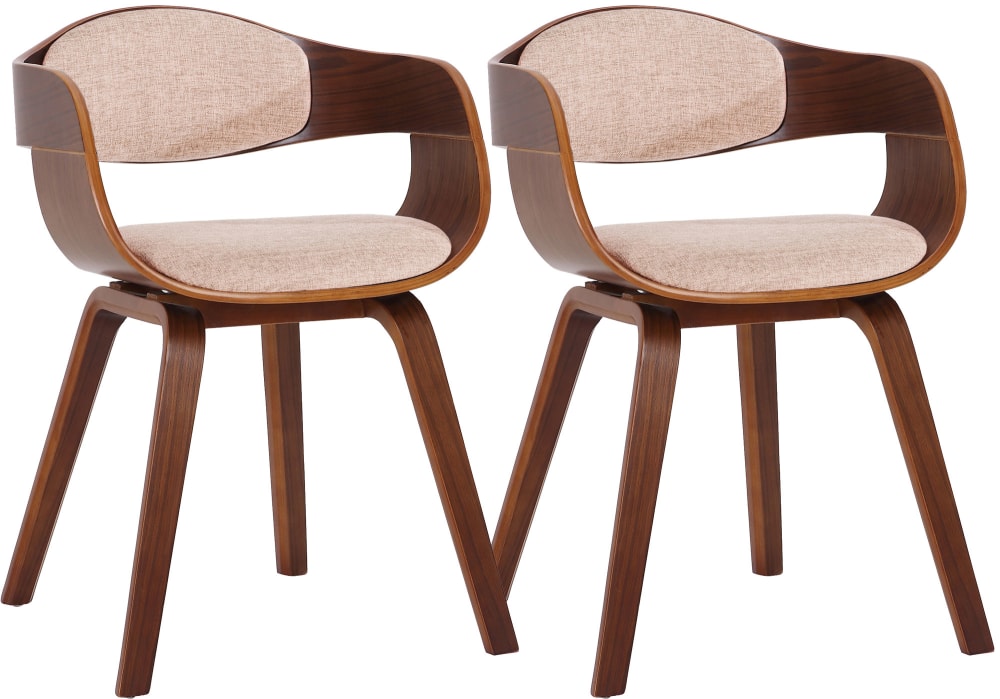 Lot De 2 Chaises Kingston Tissu Noix/crème