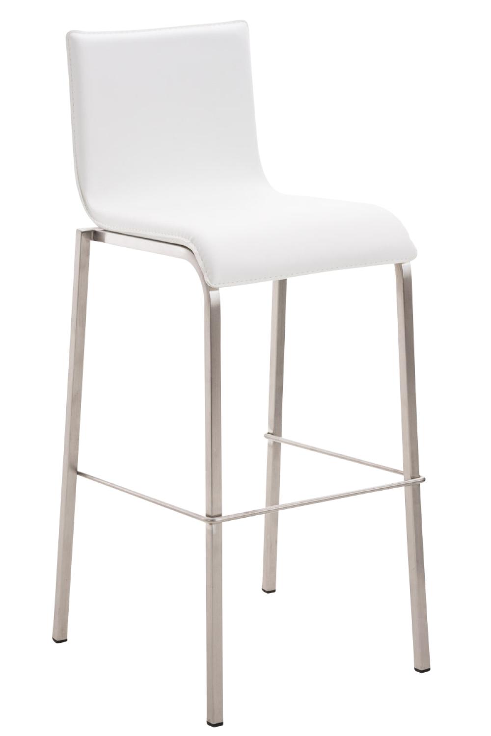 Tabouret De Bar Avola Cuir Plat E78 Blanc