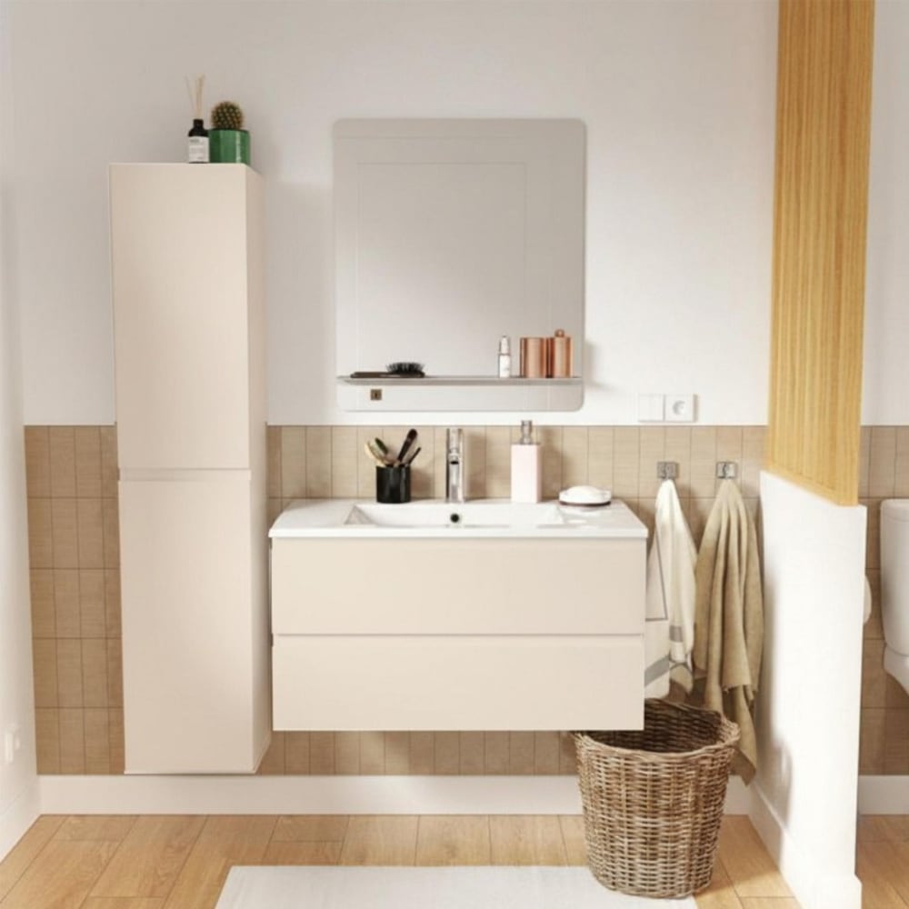 Ensemble meuble vasque SORRENTO 80cm avec robinet, miroir et colonne