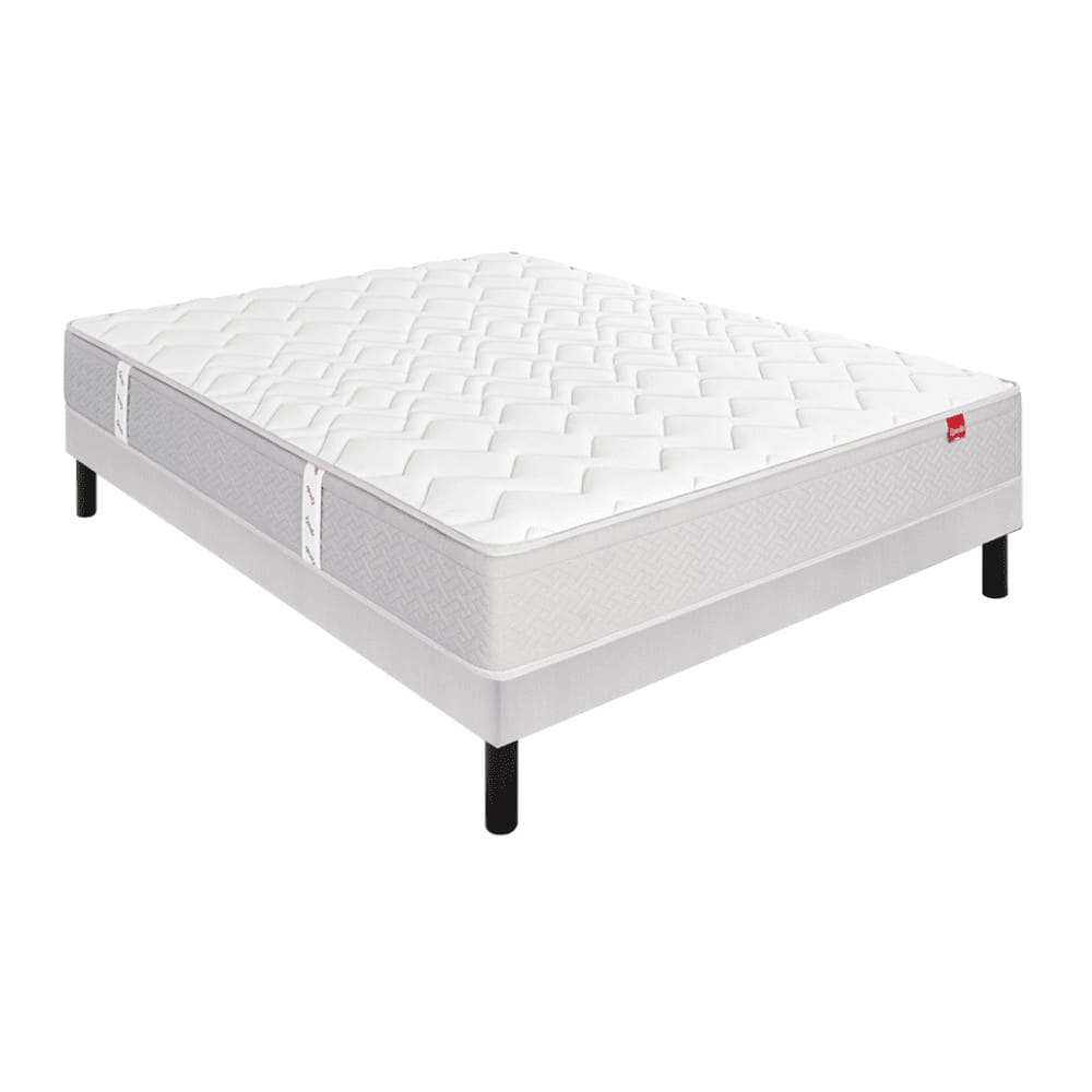 Ensemble Epeda L'AILLEURS + Sommier Escale confort ferme+ Pieds 90x190 Ressorts
