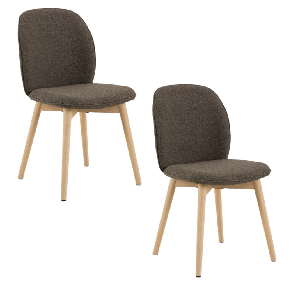 Lot De 2 Chaises En Tissu Avec Pieds En Bois Louise