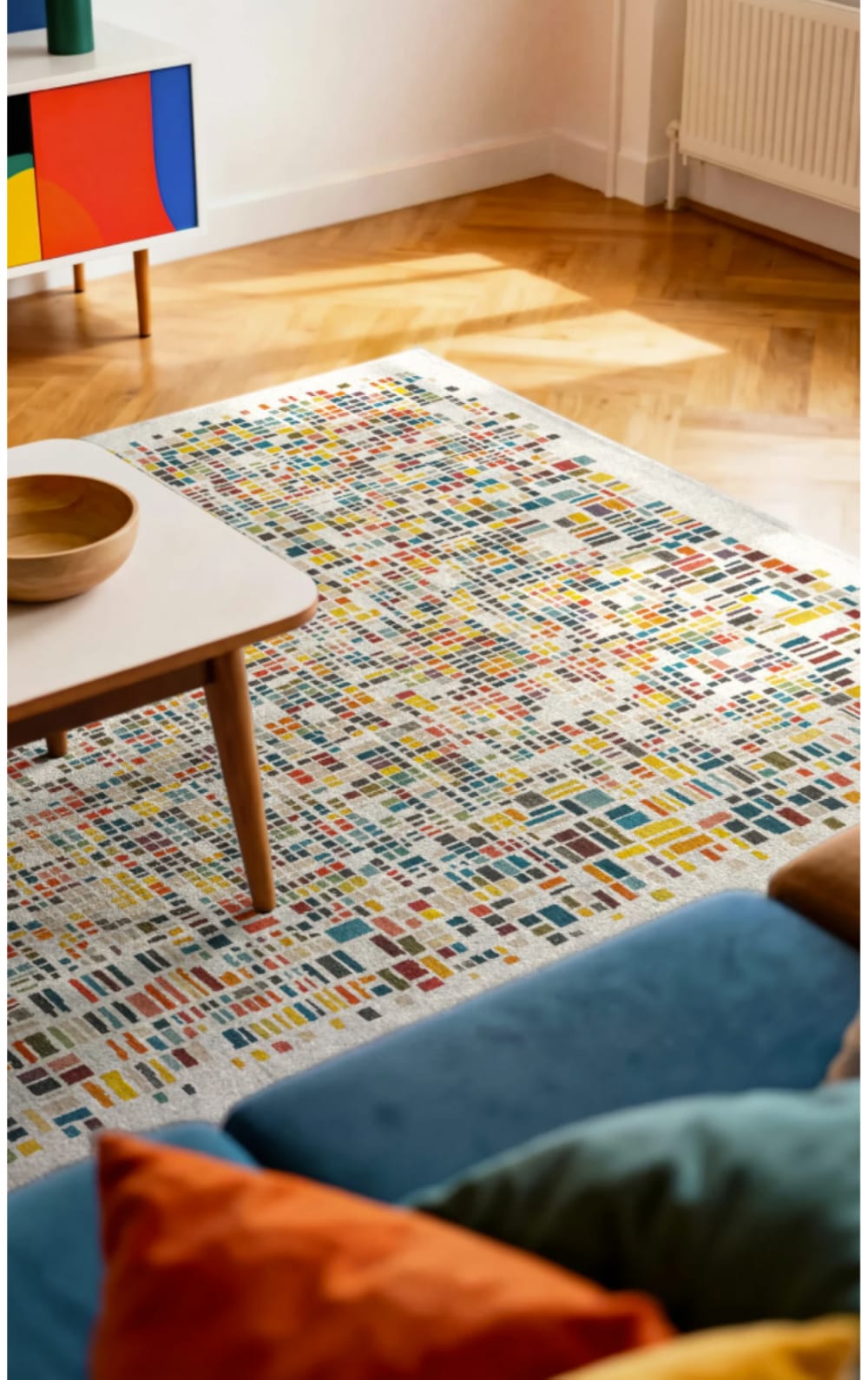 Tapis moderne tissé plat multicolore 170x240 cm