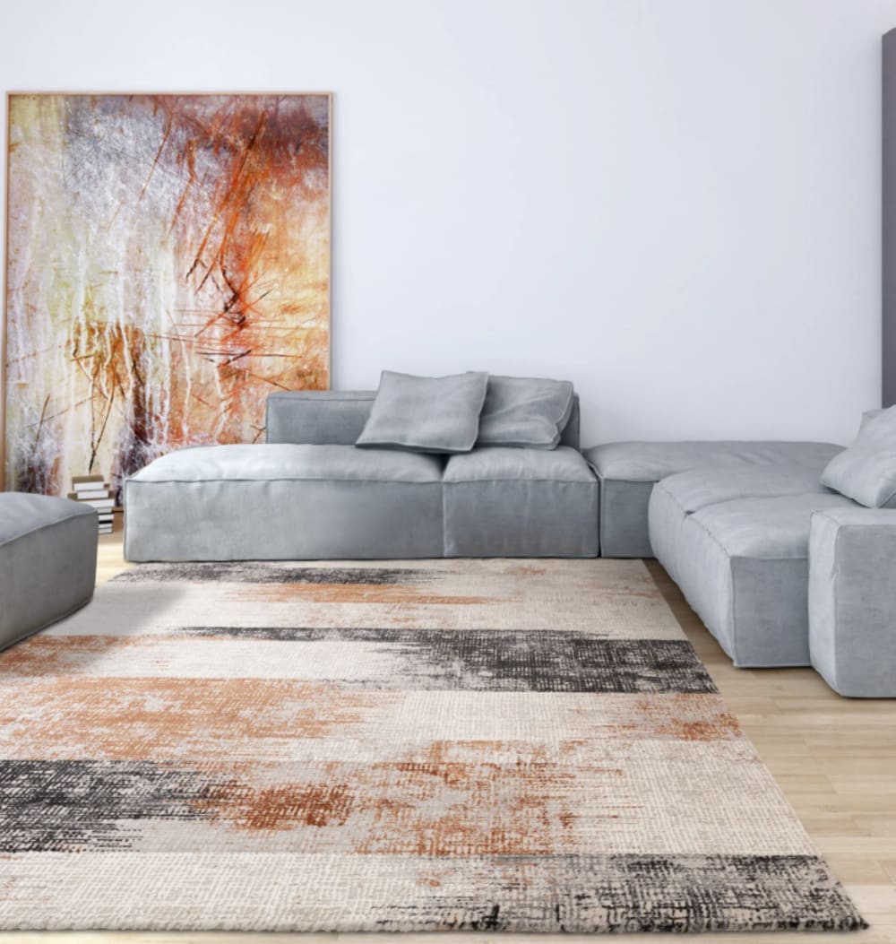 Tapis moderne salon et chambre orange 160x230 cm