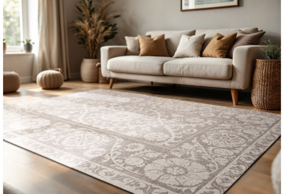 Tapis style orient tissé plat gris 200x280 cm