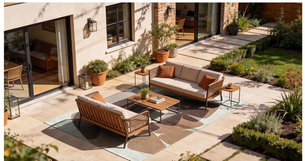 Tapis moderne tissé plat rocky marron 170x240 cm