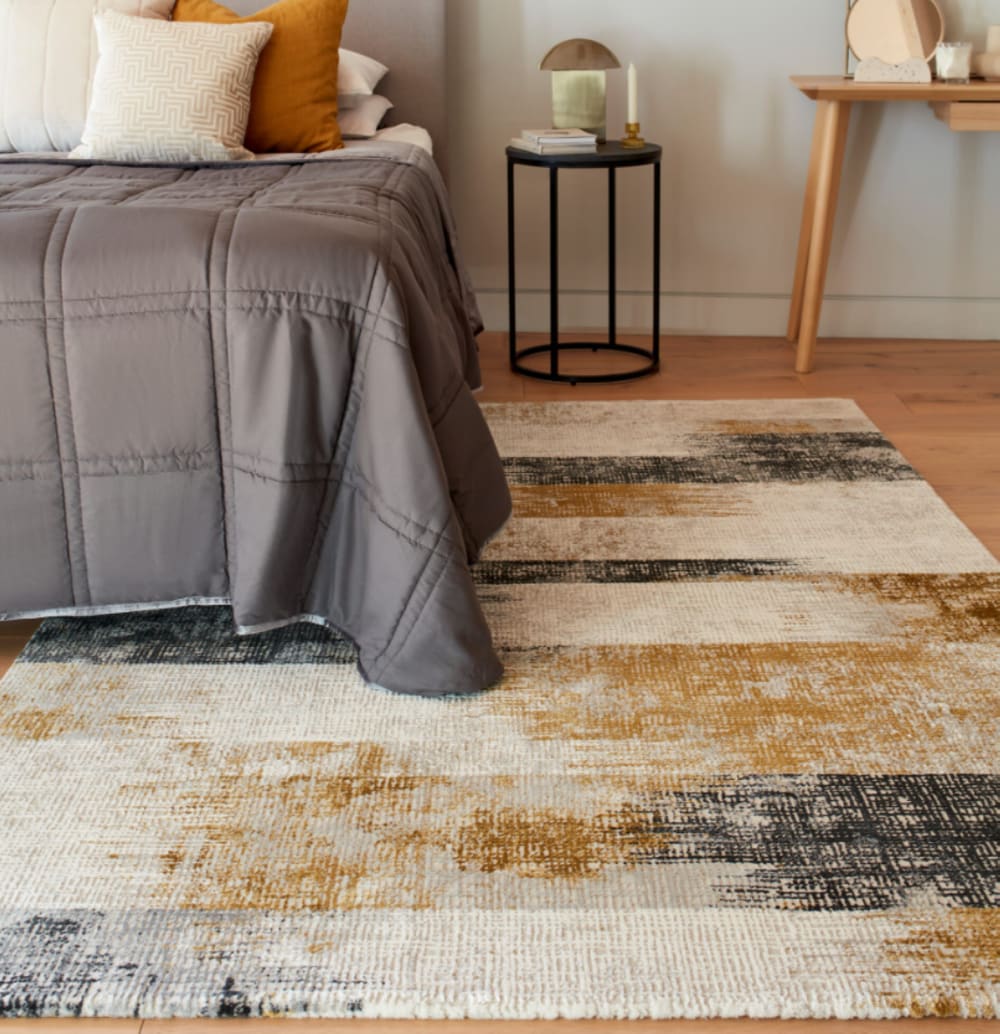 Tapis moderne salon et chambre jaune 200x290 cm