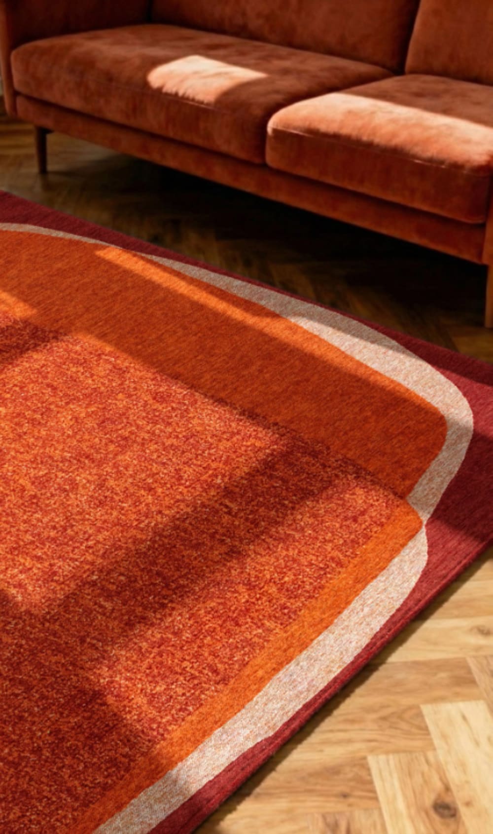 Tapis moderne tissé plat orange 240x340 cm