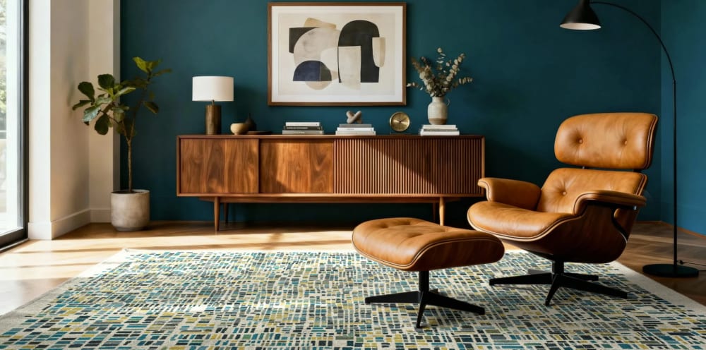 Tapis salon et chambre moderne tissé plat BOXY