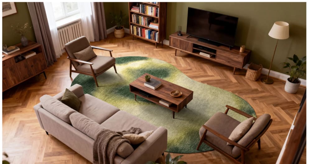Tapis salon et chambre moderne tissé plat AERO