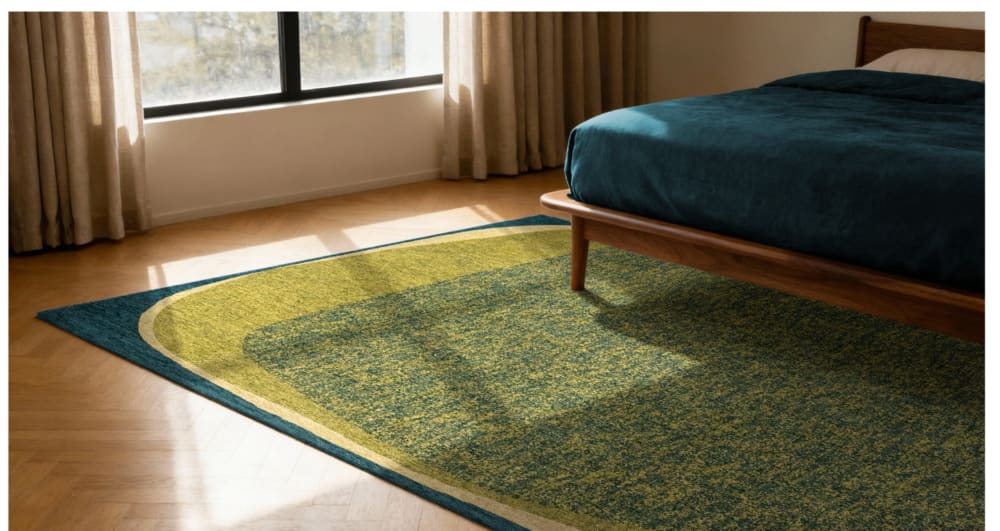 Tapis moderne tissé plat vert 170x240 cm