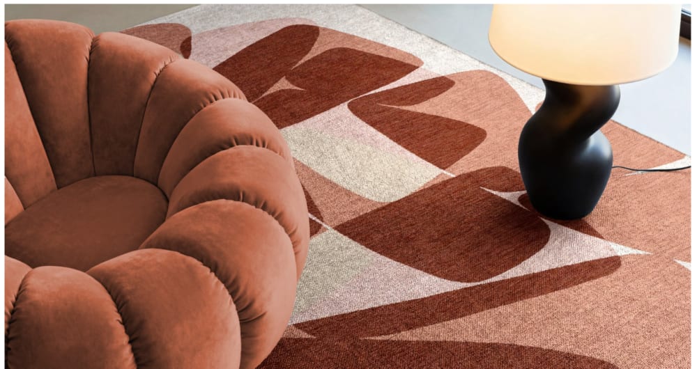 Tapis moderne tissé plat rocky rose 170x240 cm